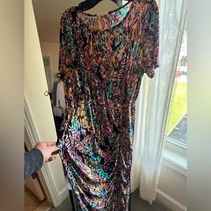 Pink blush Multi-Color Floral Side Slit Maternity Maxi Dress